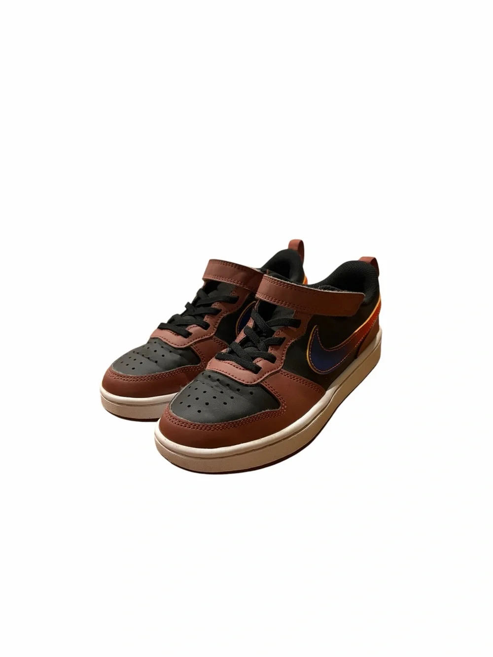 Nike Court Borough Low Recraft Sneaker in Brown, Black and Blue Accents